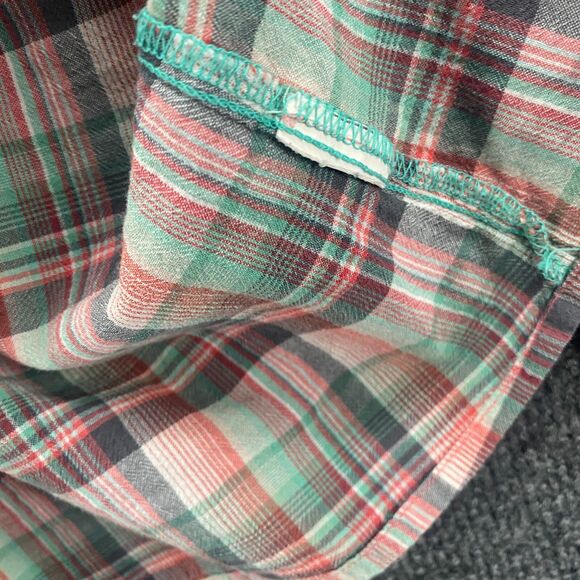 prAna Shirt Womens M Plaid Tunic Long Sleeve Casual Outdoor Peasant‎ Boho Grunge - Picture 8 of 10